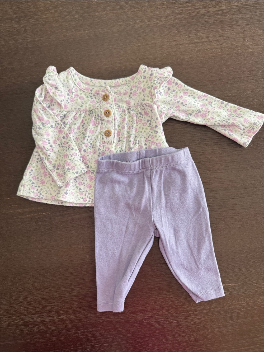 Carter's Floral Cream and Lavender Baby Matching Set